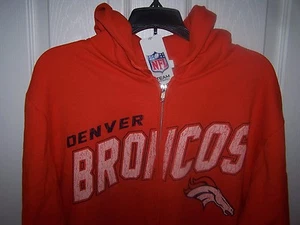 Denver Broncos orangefarbenes Sweatshirt mit Kapuze und Reißverschluss Herren Medium neu mit Etikett - Bild 1 von 1