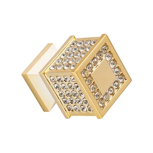 8PCS Gold Cabinet Knobs Brushed Brass Door Sqaure Pulls Dresser Drawer Handle - Picture 1 of 18