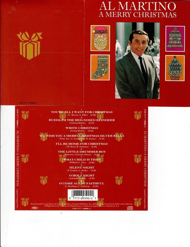 AL MARTINO - A MERRY CHRISTMAS (CD 1992)  *10 TRACKS* - Image 1 of 1