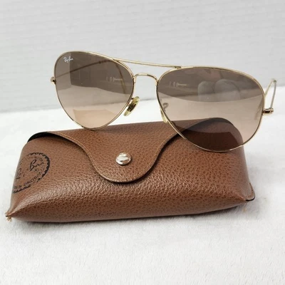 Ray Ban RB3025 001 62mm AVIATOR grande metallo oro rosa ORIGINALE ITALIA con custodia - Immagine 1 di 4