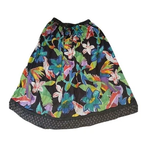 Vintage boho hippy floral midi multi drawstring beaded skirt one size multi - Picture 1 of 11