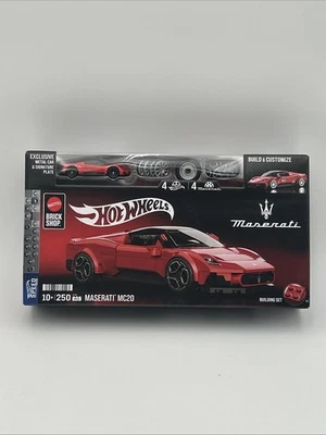 Maserati MC20 Mattel Brick Shop Hot Wheels Building Toy Kit 250 Pieces Car Auto - Image 1 of 4
