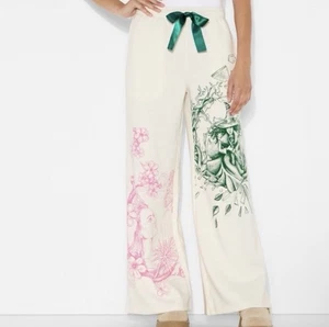 WICKED X KATIE KIME Lounge-Jogginghose weites Bein ~ XS ~ cremefarben mit Elphaba Glinda neu mit Etikett - Bild 1 von 9