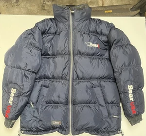 Bear Usa Reversible Down Reflective Jacket 90S 00S Y2K Black Blue - Bild 1 von 16