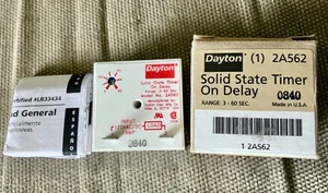 Dayton 2A562, On delay solid state timer, 3 to 60 seconds NEW - Picture 1 of 1