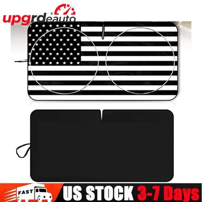 Truck Windshield Sun Shade Covers US Flag For Chevrolet Silverado 1500 2500HD Foto 1 de 4