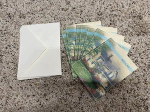 Thomas Kinkade Dankeskarten innen blanko 1992 Vintage Lot 7 mit Umschlägen - Bild 1 von 4