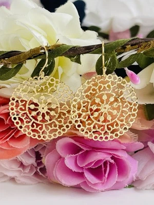 Orecchini Cerchio Traforato Oro In Argento - Immagine 1 di 4