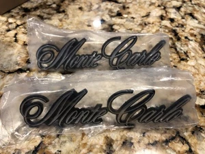 1973-77 Chevy Monte Carlo Front Fender Emblem Pair, Die Cast New GM Resto Parts! - Picture 1 of 7