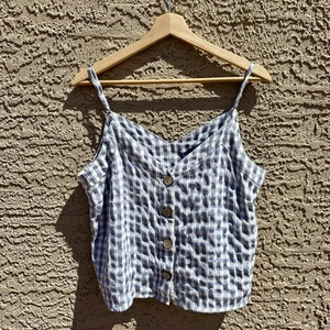 Indigo Rising Gingham Plaid Button Front Cami Tank Top Size XL - Bild 1 von 4