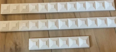 100 Pcs White Glossy Trim/Border Tile 8”x1.5” - Image 1 of 2