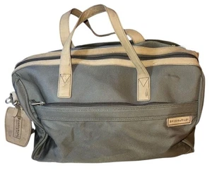 Briggs & Riley Travelware Duffle Carry On Bag Olive Weekender/overnighter ID Tag - Picture 1 of 12