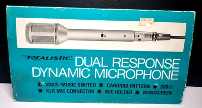 Rare NOS Realistic Dual Response Dynamic Microphone Model 33-922 33922 - Image 1 of 4
