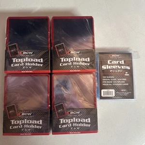 100 Standard Red Border 3”x4” BCW Toploaders - Four 25-packs! *w/sleeves* - Bild 1 von 3