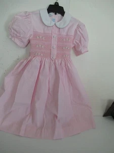 Vestido P77 Niñas Talla 6 Calado a Mano Rosa con Lunares Blancos Vive La Fete - Imagen 1 de 8