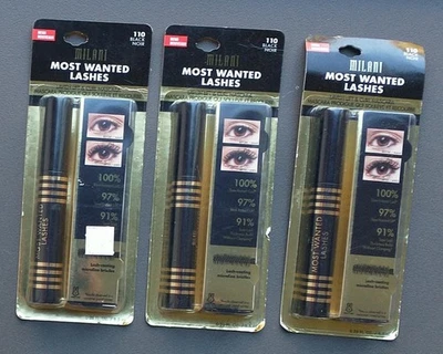 Máscara de pestañas Milani Most Wanted Lashes Luvish Lift & Curl ~ 110 negra nueva Foto 1 de 2