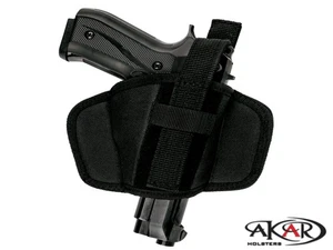 OWB Leather & Nylon Thumb Break Pancake Belt Holster Fits Ruger P345 - Picture 1 of 2
