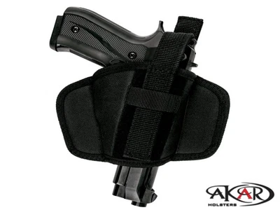OWB Leather & Nylon Thumb Break Pancake Belt Holster Fits Ruger P345 - Image 1 of 2