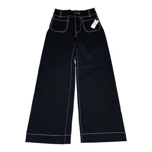 Anthropologie Colette schwarze Hose volle Länge weites Bein von Maeve Größe 23 neu mit Etikett - Bild 1 von 10
