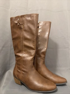 Dr. Scholl's Women's Brilliance wide calf knee-high boot in brown Size 11 - Image 1 of 4
