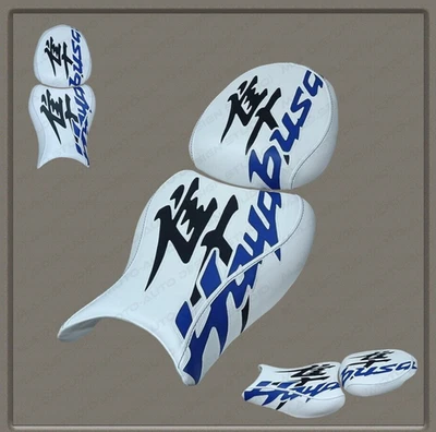 SALE! Custom (White+Black+Blue) Seat Cover Suzuki Hayabusa 2008-2020 (2 Gen) - Image 1 of 4