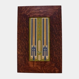 Alfombra Motawi Tileworks Frank Lloyd Wright's Avery Coonley azulejo con marco geométrico - Imagen 1 de 6