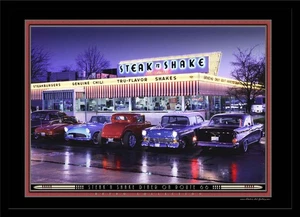 Steak'n Shake Diner- Lighted Picture by Electric Art Gallery - Picture 1 of 5