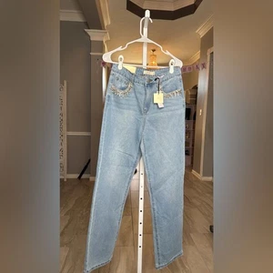 Tgla Francesca’s Light Blue Jeans with Embellishments Size 27 - Picture 1 of 3