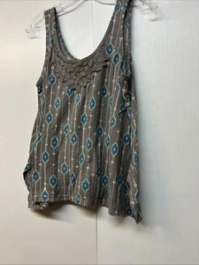 Print Tank Top Large Lace Graphic Mossimo Supply Co. Y2K - Picture 1 of 4