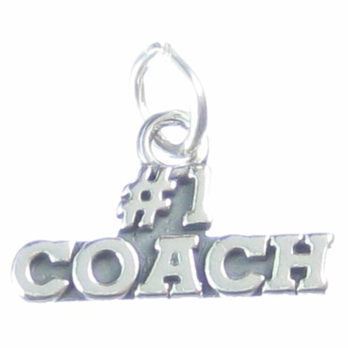COACH Charm Allenatore Numero Uno Argento Sterling .925 Charms Allenatori Allenatori Made in USA