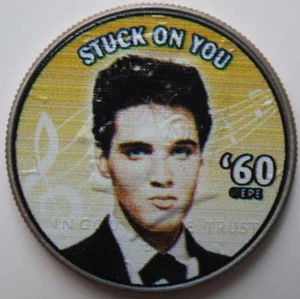 JFK KENNEDY HALF DOLLAR ELVIS PRESLEY - '60 STUCK ON YOU COLORIZED COIN - Picture 1 of 5