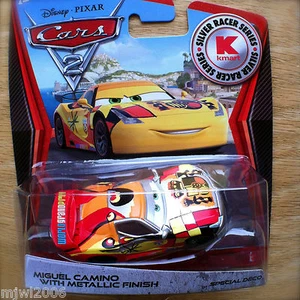 Disney PIXAR Cars 2 SILVER RACER SERIES Kmart MIGUEL CAMINO METALLIC FINISH DECO - Imagen 1 de 12