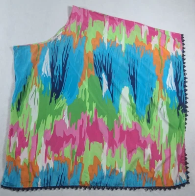 Bolso Mud Pie Dama Un Hombro Cubrir Para Mujer Talla L/XL Acuarela Pom Pom Ribete Foto 1 de 4