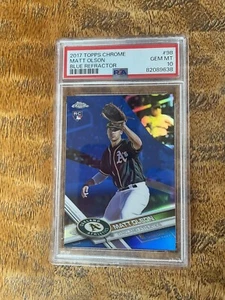 Topps 2017 cromo mate Olson #98 azul refractor radiocontrol novato/150 PSA 10 gemas como nuevo - Imagen 1 de 2