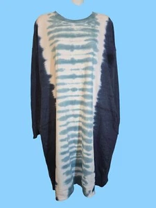Time & Tru Gr. XL Damen Pulloverkleid Langarm blau-weiß Garment Wash - Bild 1 von 6