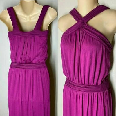 Maxi Vestido Studio M Púrpura X Entrecruzado Elastizado Sin Mangas ~ M, M M3020 $118 Foto 1 de 4