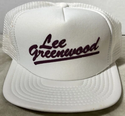 Lee Greenwood Speedway Vintage Trucker Hat Mesh Snapback One Size Fits All White Foto 1 de 4