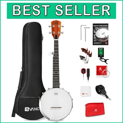 Lightweight 26 Inch Mahogany Mini Banjo - Perfect for Music Lovers on the Go - Image 1 of 4