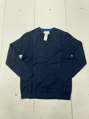 Suéter tejido pulóver azul marino antiguo para niños talla grande Foto 1 de 4