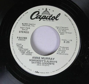 Pop Promo Nm! 45 Anne Murray - Somebody'S Always Saying Goodbye / Somebody'S Alw - Picture 1 of 2