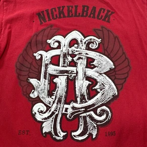 Nickelback Shirt Mens Large Red Anvil World Tour Spell Out Band Tee 2010 - Foto 1 di 21
