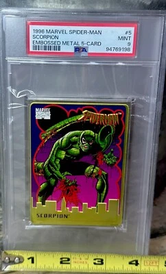 SPIDER-MAN PSA POP 1 🔥 SCORPION 90’s METAL Marvel Metallic Impressions BIG SLAB - Image 1 of 4
