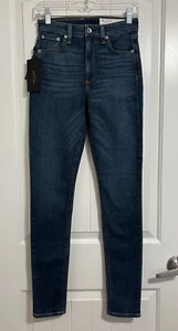 Rag & Bone NWT Charlock Nina High Rise Dark Wash Skinny Blue Jeans (RETAIL $255) - Picture 1 of 13