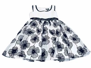 Pink and Violet Black/White Mesh Flower Glitter Girls Dress Size 5 - Picture 1 of 21