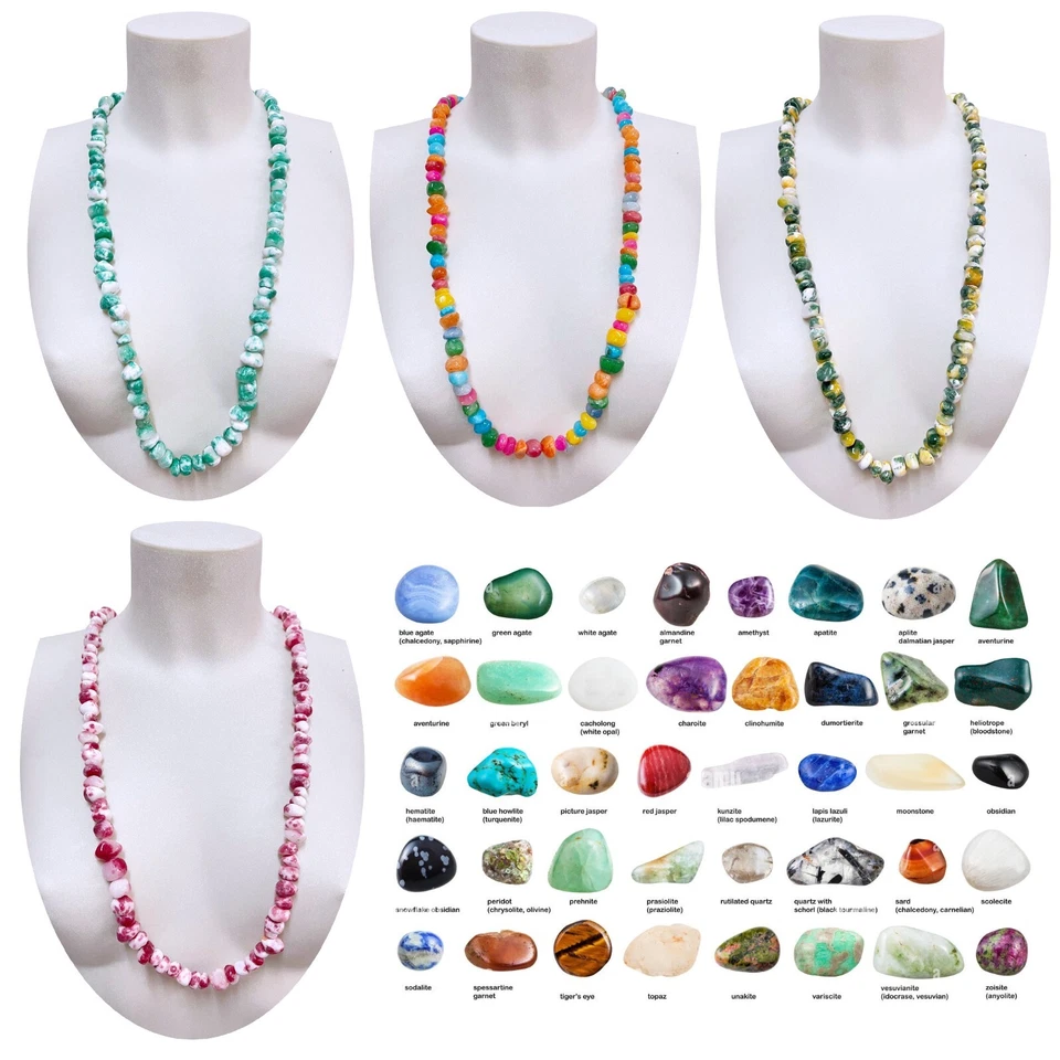 Collana Lunga Pietre Dure Irregolare da 10-15mm Donna Elegante Naturale 84cm - Immagine 1 di 1