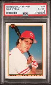 1990 Bowman Tiffany Cincinnati Reds Baseball Card #49 Paul O'Neill PSA 6 - Picture 1 of 2