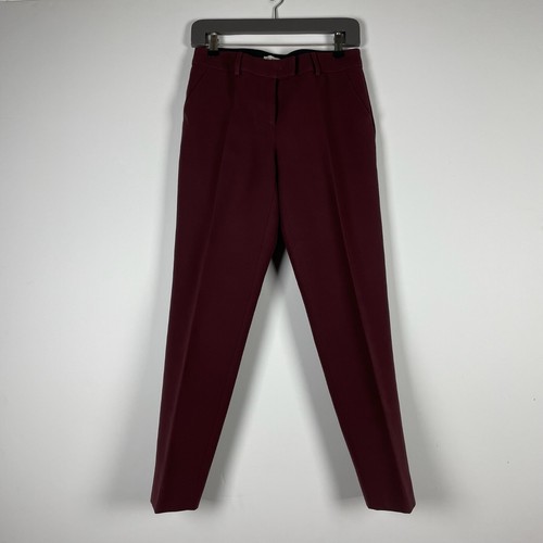 Pantalone donna Fendi Made in Italy lana crepe ponte alla caviglia bordeaux