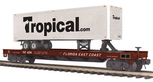 MTH Premier 4201 FEC Florida East Coast Flat Car 40' Trailer Tropical 20-95276 - Picture 1 of 1