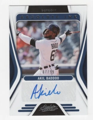 2022 ABSOLUTE BASEBALL ABSOLUTE INK AUTOGRAPH 87/99 AKIL BADDOO DETROIT TIGERS - Image 1 of 2
