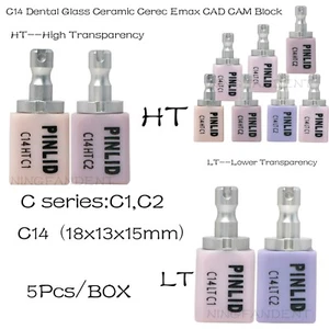 Bloques de displicado de litio de cerámica de vidrio dental HT/LT C14 C1, C2 para sistema CAD CAM - Imagen 1 de 36